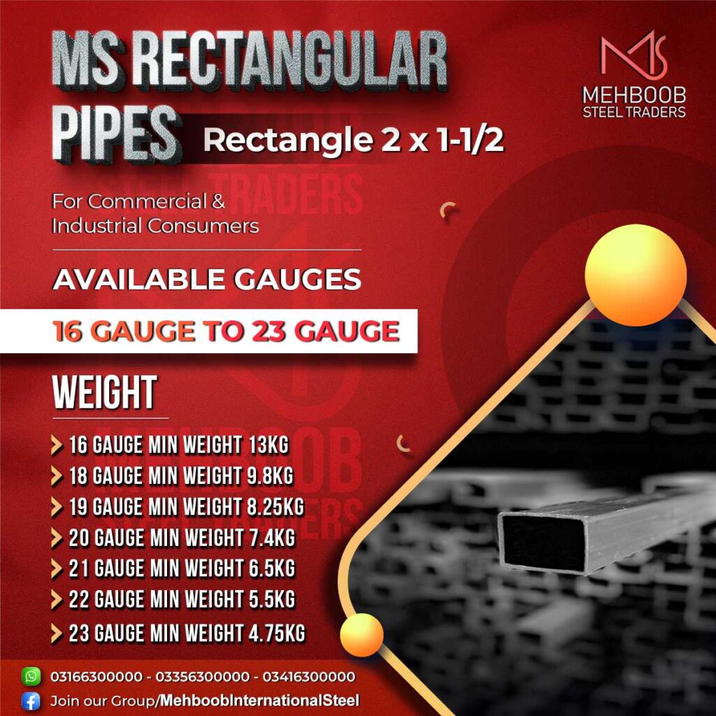 Rectangular pipes